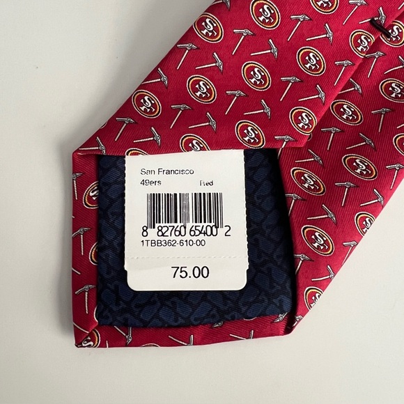 Vineyard Vines San Francisco 49ers Silk Tie Red NFL NWT - Picture 5 of 7